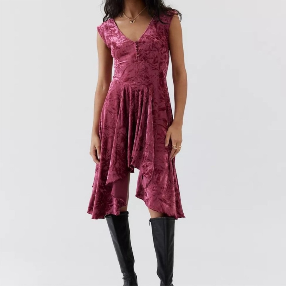 NEW | Urban Outfitters Velvet Short Sleeve Mini Dress